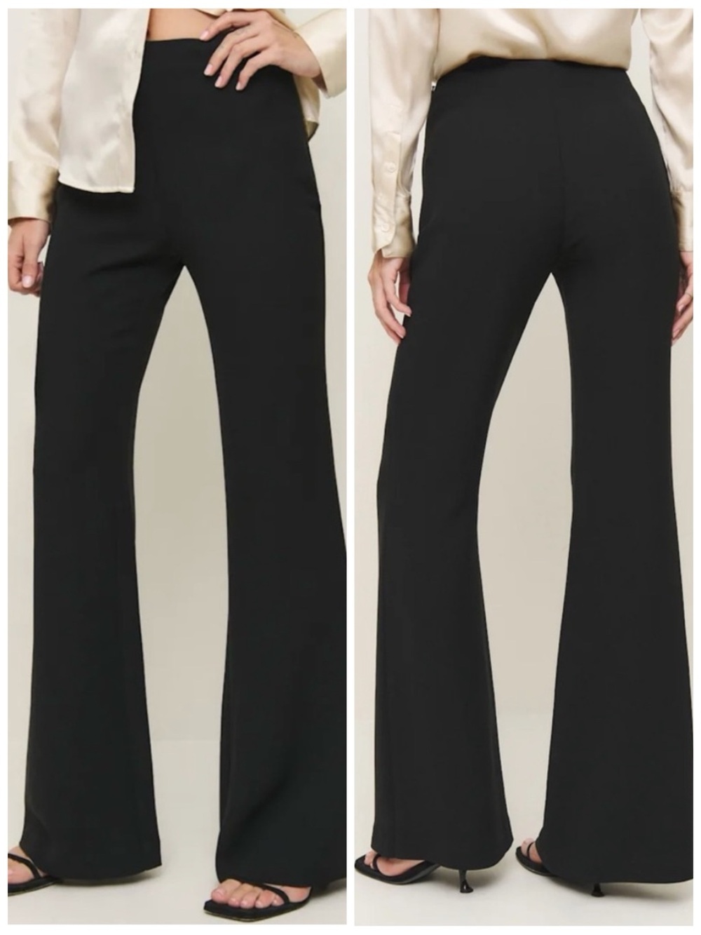 REFORMATION Women’s Size 10 Black Cameron High Rise Flare Pant